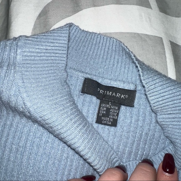 Blue Mock Neck Sweater - Picture 4 of 4